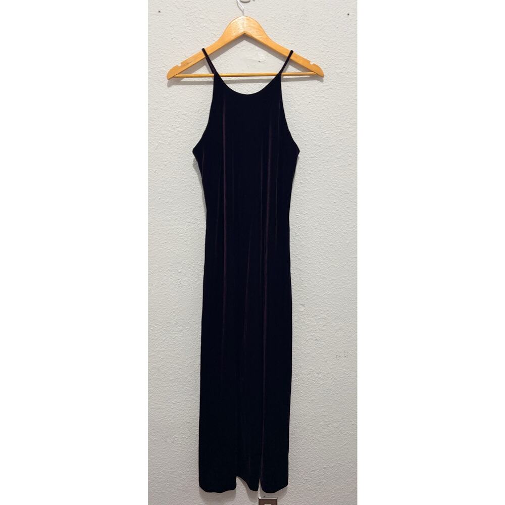 Vintage Y2K Purple Velvet Maxi Dress Whimsygoth Emo Glam Formal Dress